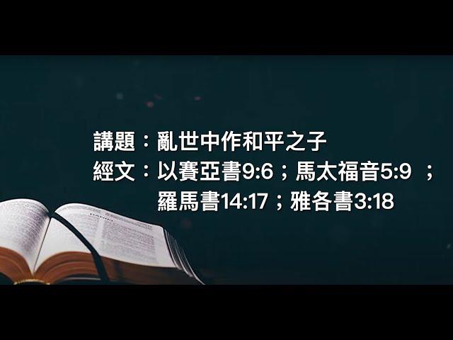 亂世中作和平之子  (李錦洪先生) | 2024年11月24日主日崇拜