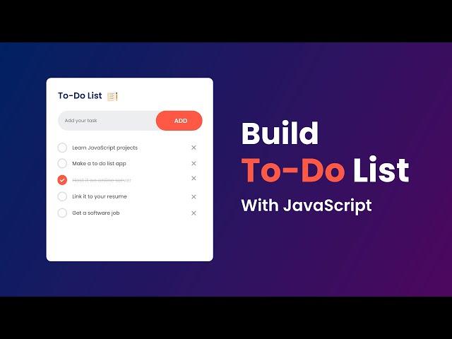 How To Create To-Do List App Using HTML CSS And JavaScript | Task App In JavaScript