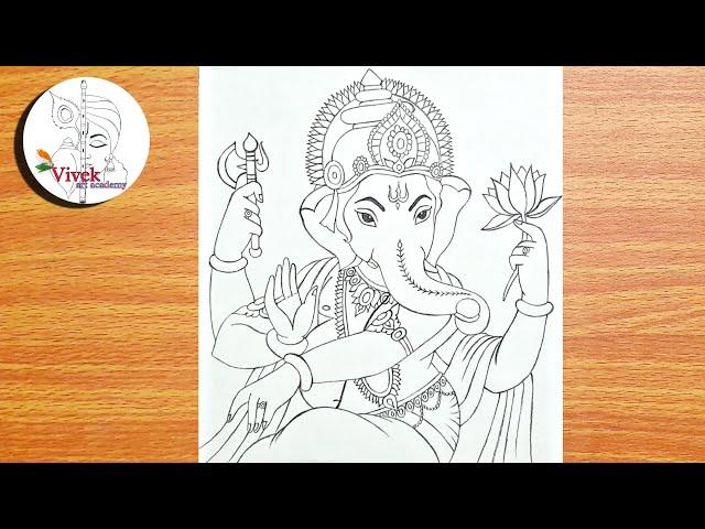 How to Draw Lord Ganesha in Lord Shiva Style | Easy Step by Step Drawing of Lord Ganesha