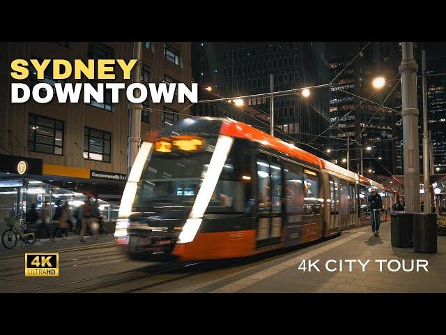 Sydney Australia Walking Tour | Downtown Evening Stroll | Closed Captions | 4k