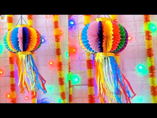 *Viral* Trending Diwali LanternHow To Make Easy Paper Akash Kandil 🪔Easy Diwali Paper Craft