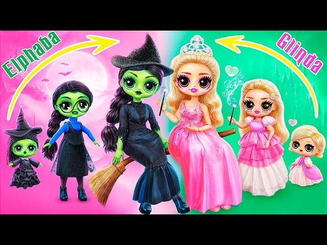 Wicked! Elphaba & Glinda Dolls Growing Up! 32 LOL OMG DIYs