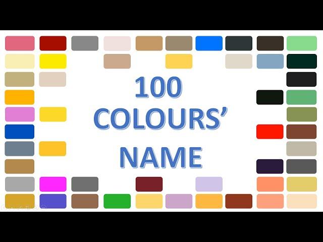 100 Colours' Name  NAMES OF COLOURS @LearnwithPankajDhir