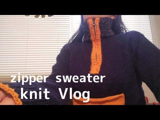 【knitVlog】ファスナーセーターポケット付き～한국어 자막～ colorfulknitlaulea