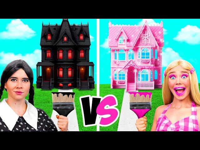 Wednesday vs Barbie Ένα Χρωματιστό Σπίτι Challenge BaRaDa Best