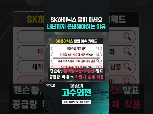 반도체 조정 중인 SK하이닉스, 내년까지 팔면 안된다(20240908)