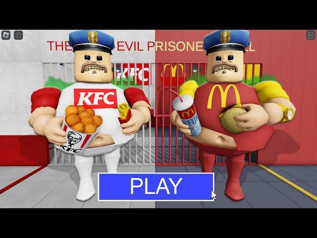 KFC BARRY Vs MCDONALDS BARRY in BARRY'S PRISON RUN! New Scary Obby (#Roblox)