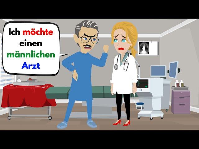 Male patient bullies a female doctor + bonus story | Learn German