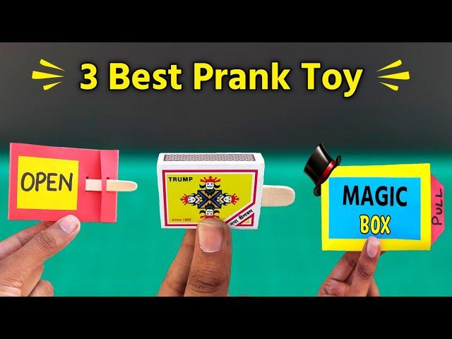 3 simple home made prank toys | paper toys | Diy funny prank toys