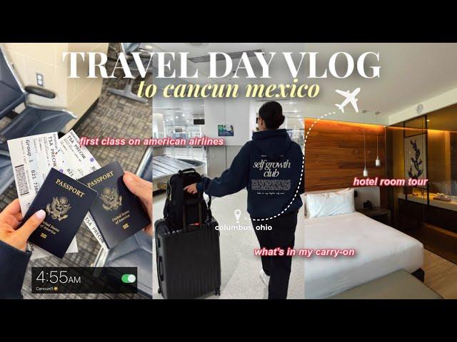 TRAVEL DAY VLOG ️ | first class flight, what's in my carryon, airport vlog &  hotel room tour!