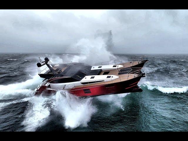 T-2000 Voyager offshore in a gale, drone video