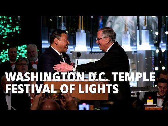 Elder Andersen and Mongolian Ambassador Open DC Temple Festival of Lights