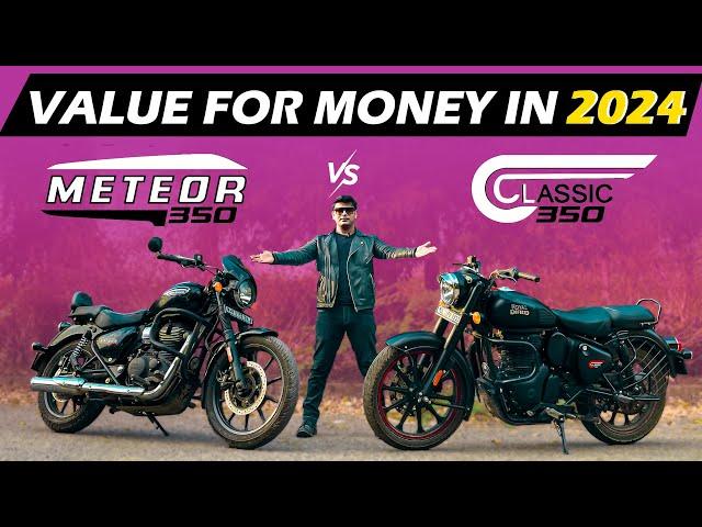 New Royal Enfield Classic 350 Vs Meteor 350 2024 ComparisonBetter Commuter & Tourer Bike To Buy?