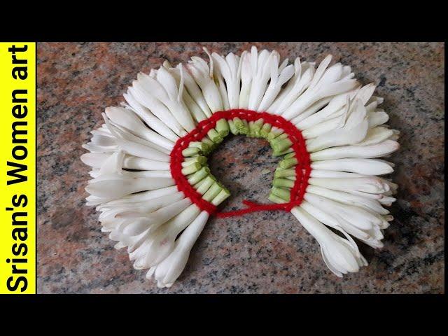 How to string sampangi flower pinnal jadai method/ Easy method to make sampangi flower garland