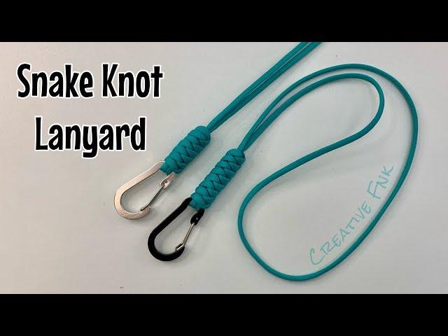 How to make a snake knot lanyard + carabiner clip