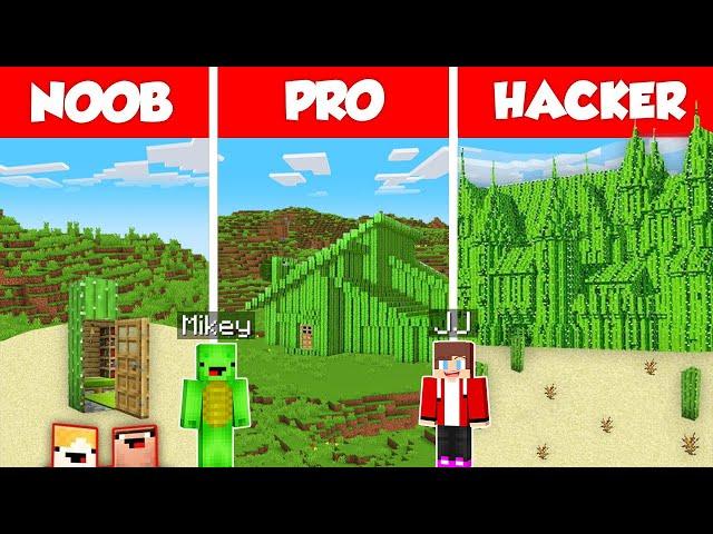 Cactus House Build Battle Challenge - JJ vs Mikey - Noob vs Pro - Minecraft Maizen