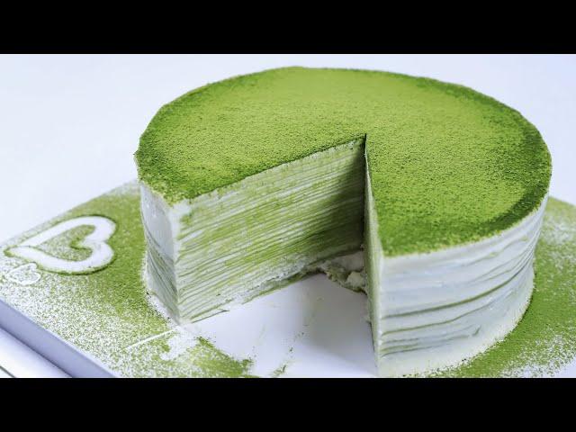 Matcha Mille Crepe Cake  NO bake, easy to make