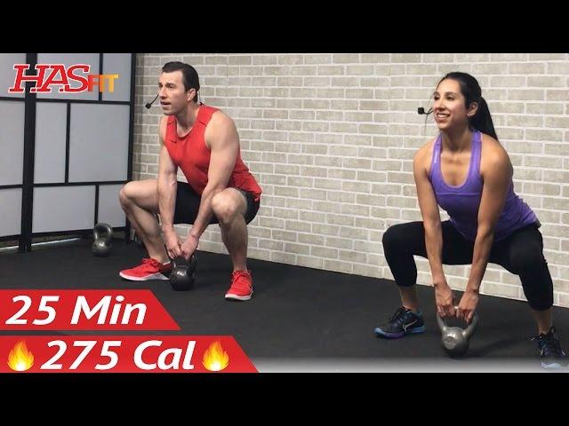 25 Min Beginner Kettlebell Workout for Fat Loss - Kettlebell Workouts for Beginners Men & Women