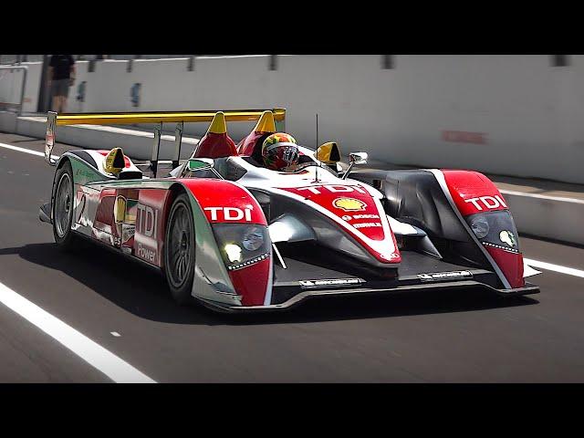 Onboard the iconic 2008 Audi R10 V12 TDI Le Mans racecar | 5.5L V12 twin-turbo Diesel engine Sound!
