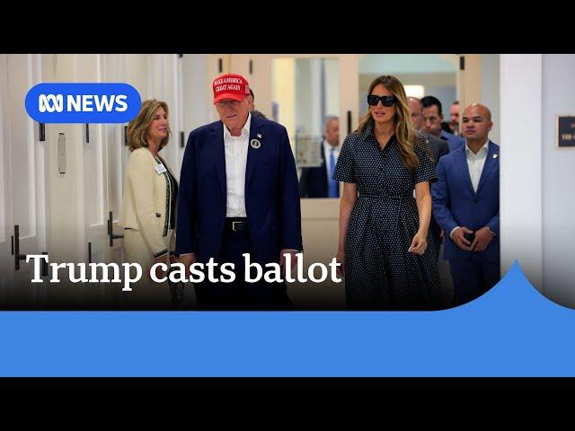 Trump joins millions of US voters casting ballots in US election | ABC News