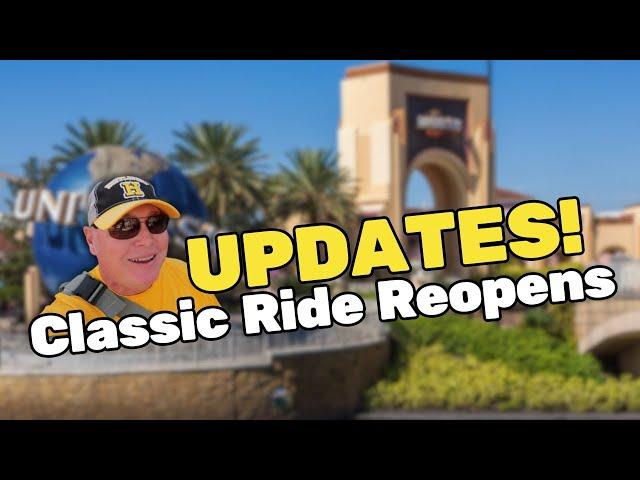 Updates! Classic Ride Reopens at Universal Studios Orlando ~ What's New at Universal?