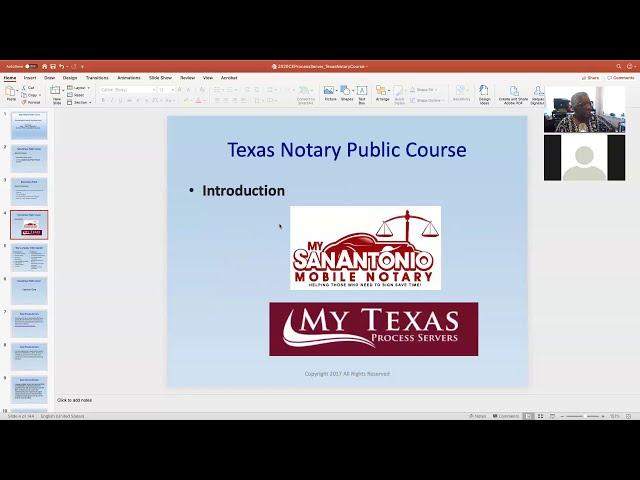 Texas Notary Public Training Presentation for Texas Process Servers - Continuing Education