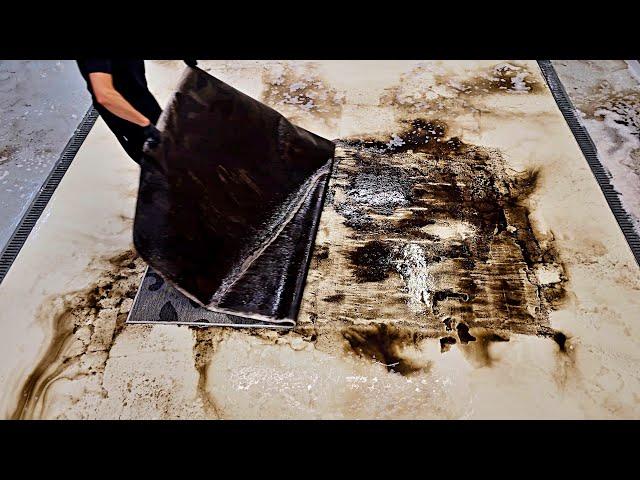 Feel the brain tingling as we scrape this carpet | ASMR carpet cleaning | Speeded Up