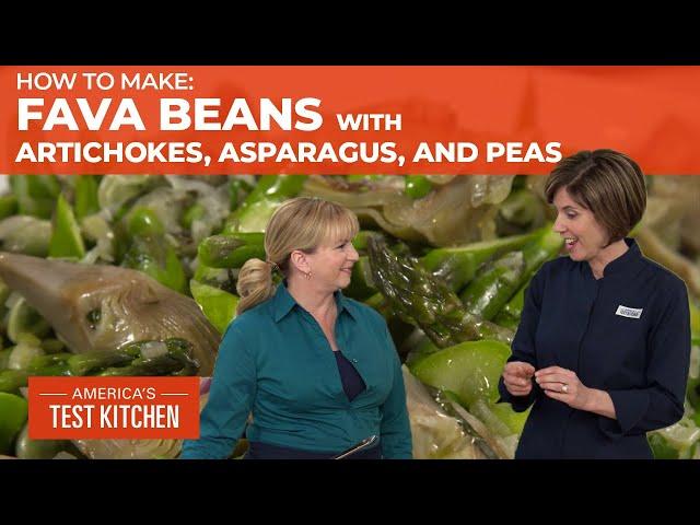 How to Make Fava Beans with Artichokes, Asparagus, and Peas