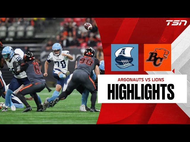 CFL WEEK 15: Toronto Argonauts vs. BC Lions FULL HIGHLIGHTS