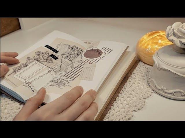 ASMR | 비가 오는 날️ 차분히 엔틱 다꾸하기 : Decorating a diary | Vintage Journal | 앤틱 Daily다꾸