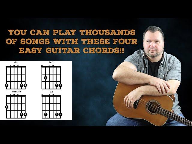 You can play thousands of songs with these four easy guitar chords!