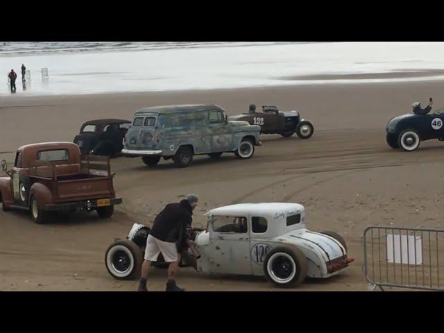 Bridlington 2023 Race The Waves Wacky Races - Rat Rod, Hot Rod, Custom Cars & Bikes - Beach Fun Day