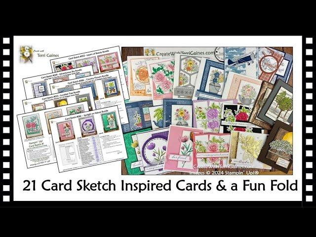 21 Card Sketch inspired Cards & a Fun Fold Card with FREE PDF Project Sheets