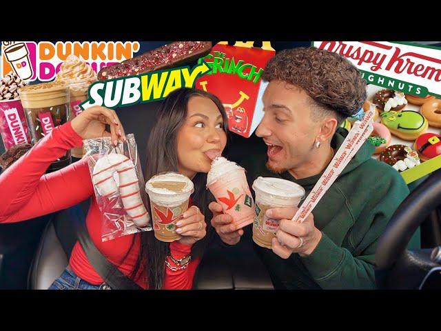 TRYING NEW MENU ITEMS FROM FAST FOOD RESTAURANTS!! *CHRISTMAS EDITION*