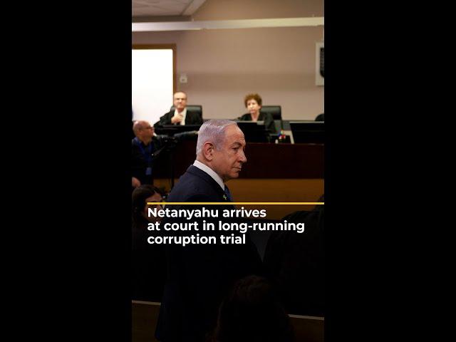 Israel's Netanyahu arrives at court in long-running corruption trial | AJ#shorts