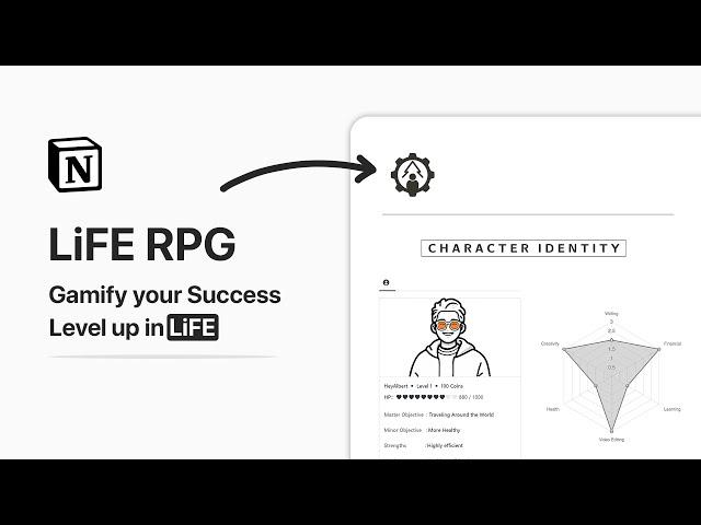 Gamify your Life in Notion | LiFE RPG : Real Life RPG to organize your life