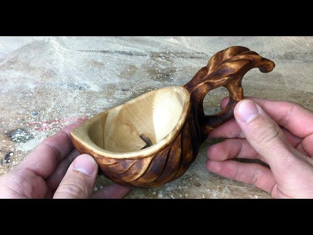 Making a wooden coffee cup out of birch burl wood | by jonas olsen from Norway