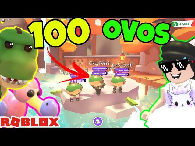  ABRINDO 100 OVOS Fóssil no ADOPT ME  Roblox