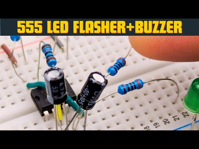 How to Make LED Flasher and Buzzer with 555 Timer