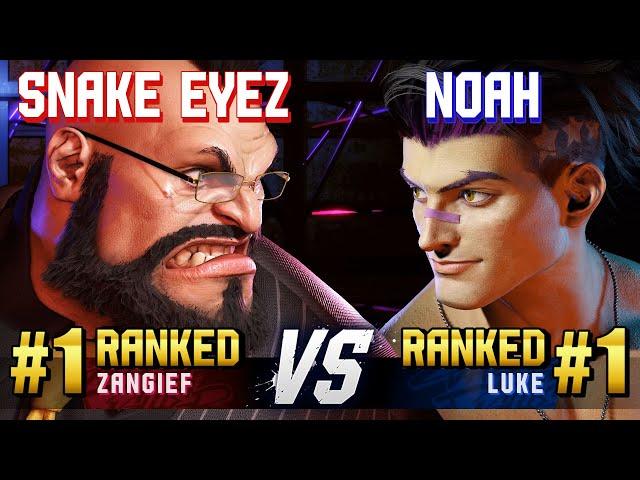 SF6 ▰ SNAKE EYEZ (#1 Ranked Zangief) vs NOAH (#1 Ranked Luke) ▰ High Level Gameplay