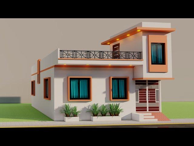 3 Bedroom house plan,3 kamre ka makan,village house elevation,3D makan ka naksha,3D ghar ka design