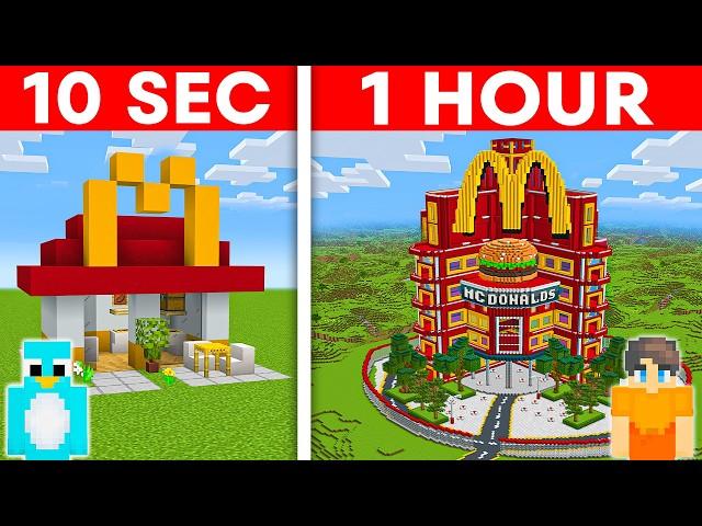 10 Seconds vs 1 Hour - Modern McDonalds Build Challenge in Minecraft