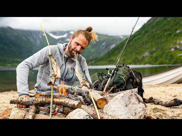 Angeln auf wilde BACHFORELLEN  am Bergsee in NORWEGEN - Catch & Cook