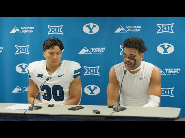 Sione Moa and Isaiah Glasker | BYU Football | Postgame | Kansas State | September 17, 2024