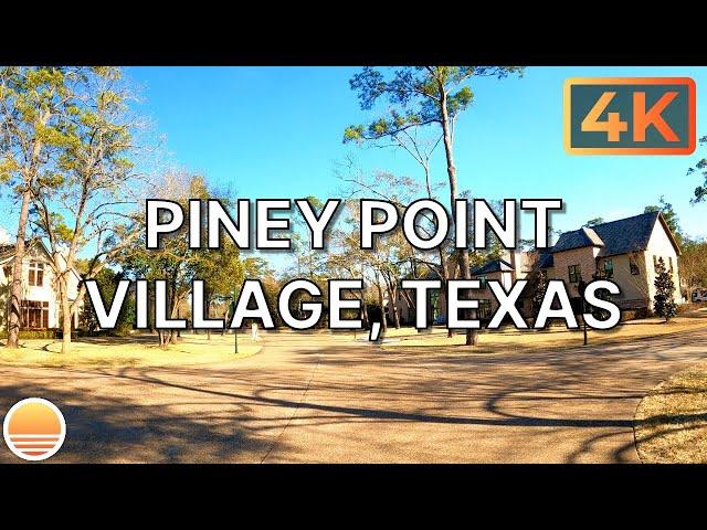 City of Piney Point Village, Texas in the Memorial Villages. An UltraHD 4K Real Time Driving Tour.