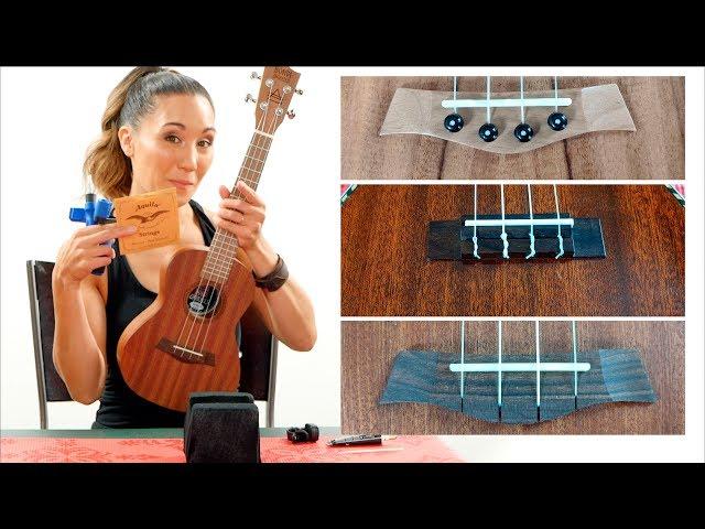 How to Restring Your Ukulele - 3 Different Bridges + 2 Different Headstocks