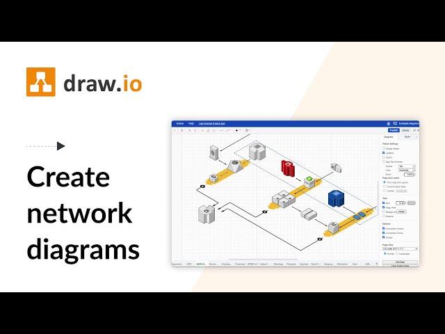 Create infrastructure and network diagrams quickly and easily in draw.io