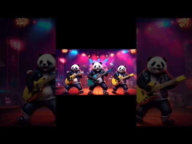 Rockstar panda on stage | English cartoon #shorts #cartoon #shortsfeed  #youtubeshorts