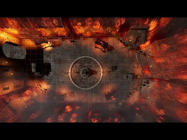 D&D | Town Center Fire | Animated Battle Maps