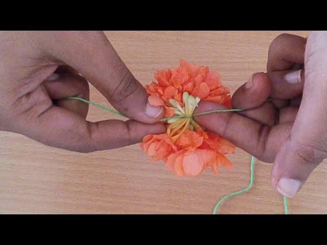 Flower garland making tutorial/Traditional method to make garland/How to tie kanakambaram garland